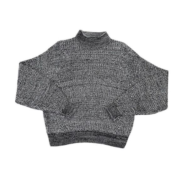 NWT Abound Black and White Knit Mock Neck Sweater - Picture 1 of 5